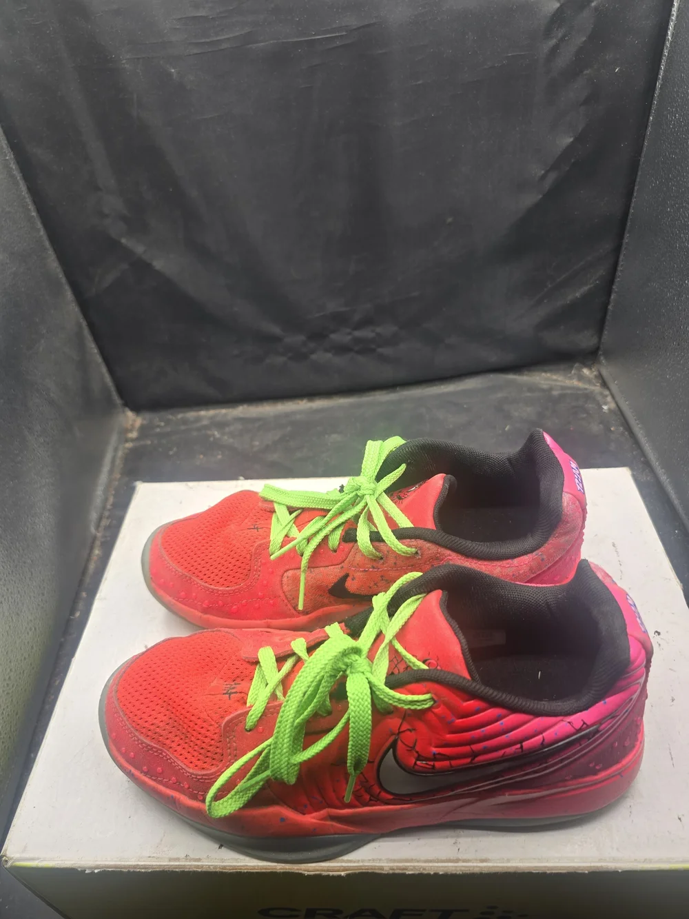 Nike Men’s Athletic Shoes in Bright Orange with Neon Green Laces